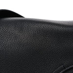 Grained Calfskin Saddle Messenger Bag Black