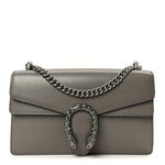 Pebbled Calfskin Small Dionysus Shoulder Bag Dusty Grey