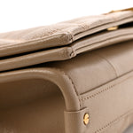Lambskin Quilted Mini Becky Chain Bag Dark Beige