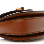 New Canvas Charisma Calfskin Crystal GG Monogram Small Bamboo 1947 Top Handle Bag Camel Ebony