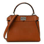 Cuoio Romano Snakeskin Selleria Mini Peekaboo Iconic Satchel Cappuccino