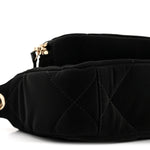 Velvet Effect Nylon Shiny Crumpled Calfskin Mini Quilted Chanel 25 Clutch With Chain Black