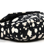 Tweed Paint Splatter Print Flap Black White
