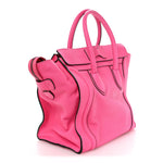 Drummed Calfskin Mini Luggage Fluo Pink