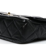 Lambskin Quilted Large CC Funky Town Flap Black