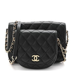 Lambskin Quilted Side Packs Black