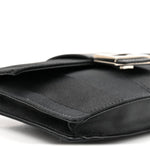 Recycled Nylon Vitello Grace Light Pequin Baguette Belt Pouch Black
