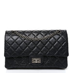 Aged Calfskin Quilted 2.55 Reissue 225 Flap Black