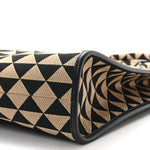 Jacquard Saffiano Triangolo Symbole Embroidered Large Tote Black Corda