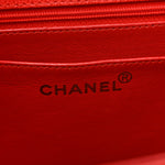 Caviar Stitched Flap Shoulder Bag Red