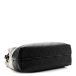 Suede Calfskin Shiny Lambskin Quilted Small Coco Base Shopping Bag Grey Black
