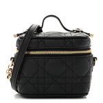 Lambskin Cannage Micro Lady Dior Vanity Case Black