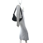 Grained Calfskin Large Slouchy Banana Bag Black