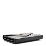 Grain De Poudre Matelasse Chevron Monogram Chain Wallet Black