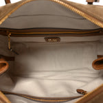 Velluto Righe Large Beau Top Handle Bag Cannella