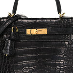 Matte Alligator Kelly Retourne 28 Black