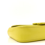 Shiny Calfskin Cuir Triomphe Chain Shoulder Bag Anis