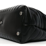 Calfskin Y Quilted Monogram Large Loulou Chain Satchel Black