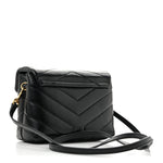 Calfskin Y Quilted Monogram Toy Loulou Crossbody Bag Black