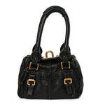 Calfskin Paddington Small Shoulder Bag Black