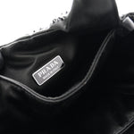Satin Crystal Soft Padded Small Double Handled Shoulder Bag Black
