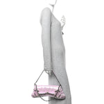 Iridescent Nappa Vertical Matelasse Medium Maxi Horsebit Chain Shoulder Bag Escape Pink