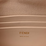 Canvas Vitello King Bi-Color Strap FF Embroidered Mini Baguette Poudre