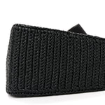 Yarn Raffia Effect Crochet Triangle Shoulder Bag Black