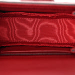 Moire Fabric Calfskin Rhinestone Monogram Monochrome Lizard Embossed Mini Bamboo 1947 Top Handle Chain Bag Red