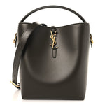 Shiny Calfskin Le 37 Bucket Bag Deep Musk