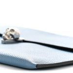 Calfskin Skull Envelope Clutch Blue