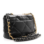 Lambskin Quilted Medium Chanel 19 Flap Black