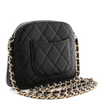 Caviar Quilted Classic Clutch With Chain Black