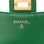 Aged Calfskin Quilted Reissue 2.55 Phone Holder With Chain Green