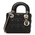 Lambskin Cannage Mini Lady Dior Black