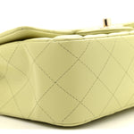 Lambskin Quilted Mini Rectangular Flap Light Green