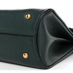 Calfskin Small Margot Top Handle Satchel Verde Olivo