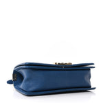 Iridescent Caviar Quilted Medium Boy Flap Dark Blue