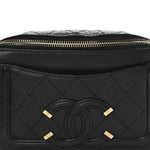 Caviar Quilted Filigree Waist Bag Black