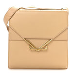 Box Calfskin Nappa Clip Bag Almond Gold