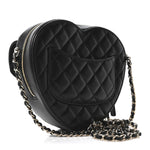 Lambskin Quilted CC In Love Heart Bag Black