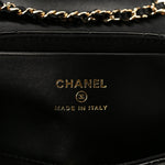Patent Calfskin Quilted Mini Flap Black