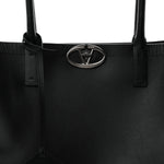 Calfskin Vlogo Medium Locker Tote Black