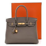 Taurillon Novillo Birkin 30 Gris Asphalte