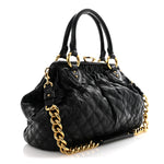 Calfskin Quilted Stam Black