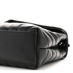 Calfskin Y Quilted Monogram Monochrome Small Loulou Chain Satchel Black