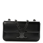 Shiny Calfskin Triomphe Chain Bag Black