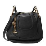 Grained Calfskin Mini Hayley Hobo Black