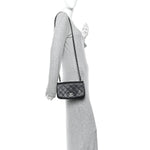 Calfskin Diamond Embossed New Chic Flap Blue