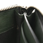Calfskin Gancini Embossed Wristlet Clutch Dark Green